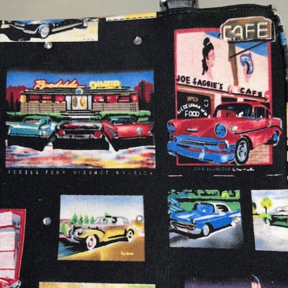 VINTAGE CARS | hand bag-small tote-Rhinestones on front - Picture 2 of 16